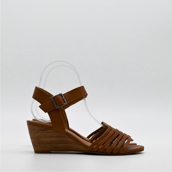SUSINA Terra Wedge Sandal Cognac Quarter Strap - Picture 3 of 6